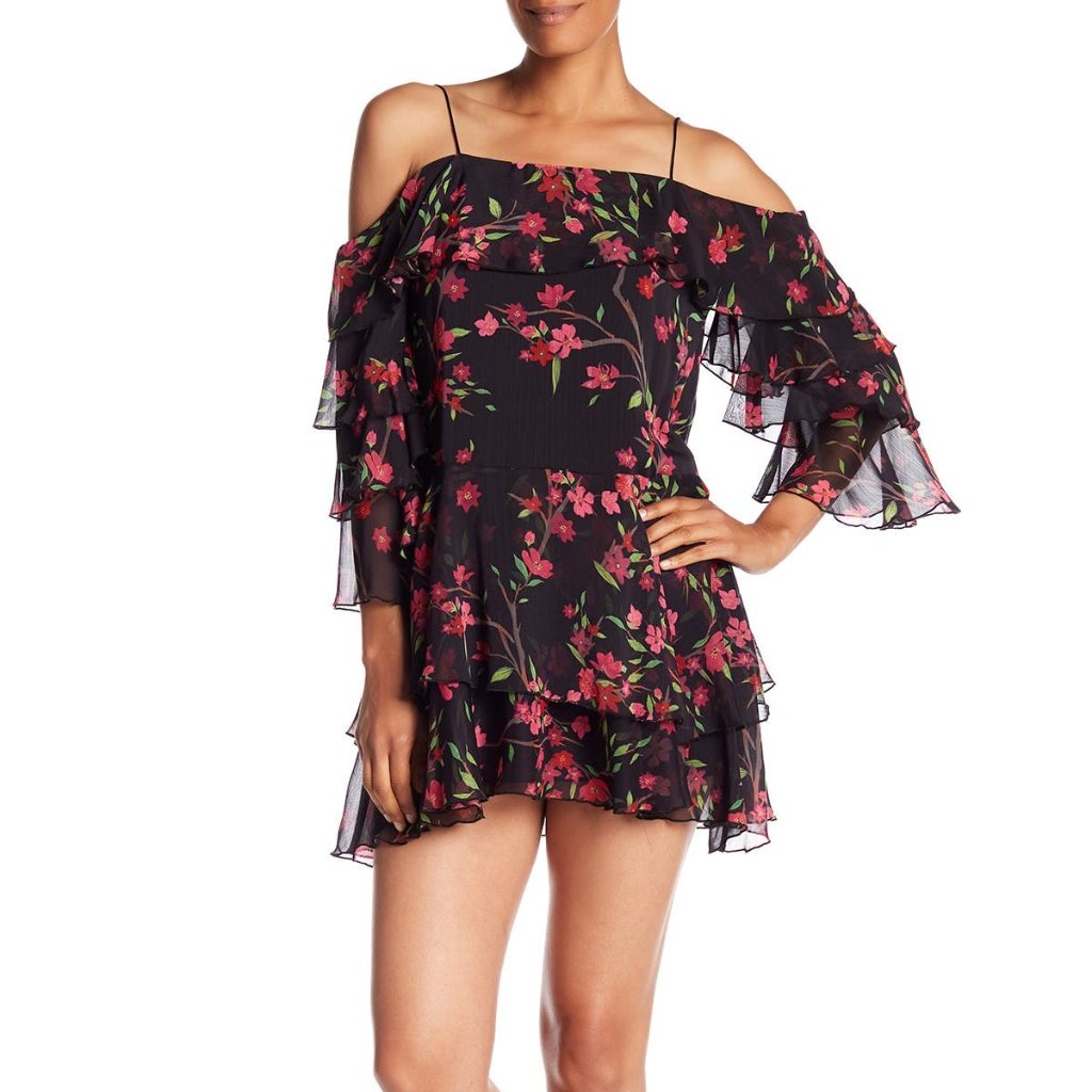 Sales - Alice + Olivia Lexis Silk Cold Shoulder Dress Size Us 4